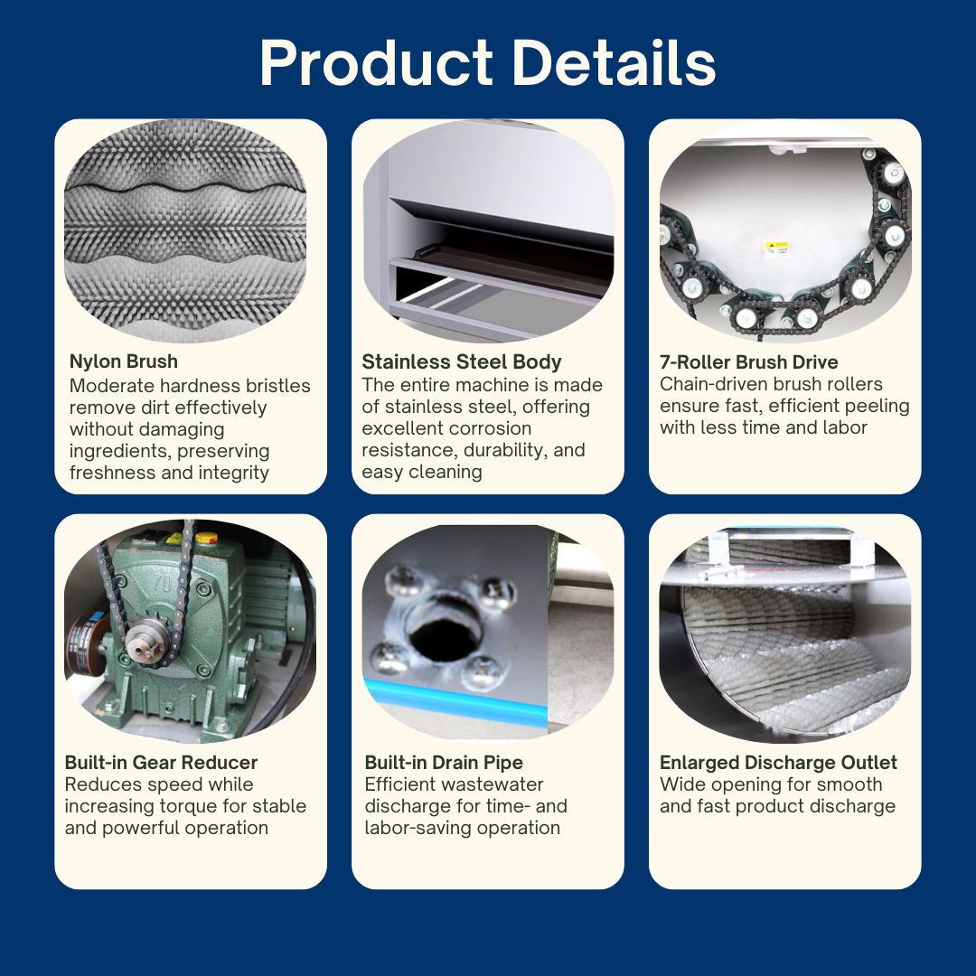 Automatic Brush Vegetable & Fruit Peeling and Washing Machine