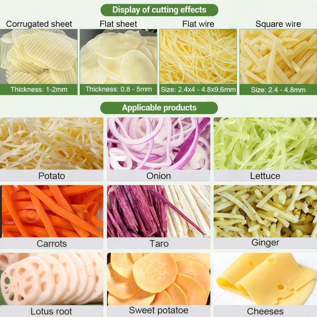 Multi-Function Slicing, Shredding & Julienne Machine for Fruits and Root Vegetables