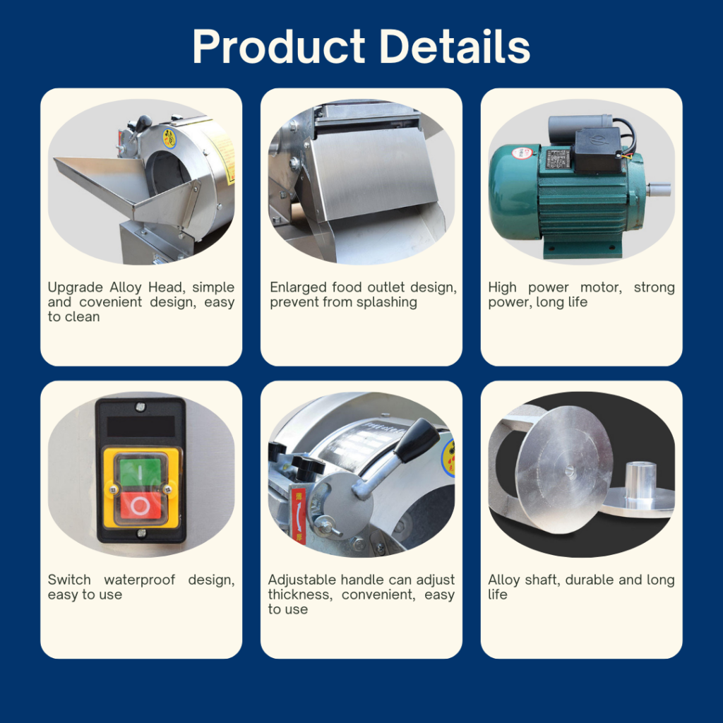 Portable Electric Commercial Fruit & Vegetable Cutting Machine for Slicing, Shredding & Dicing