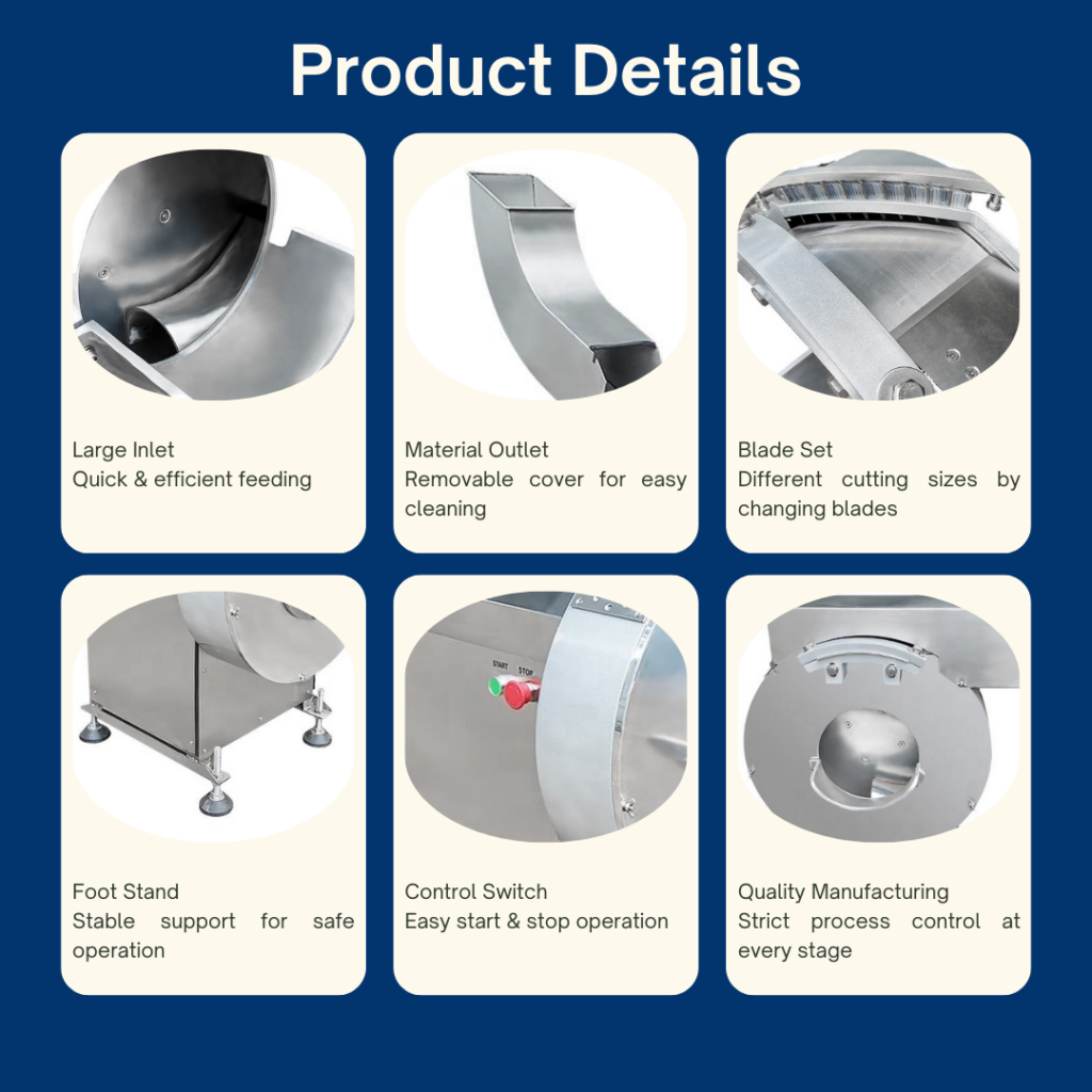 Automatic Vegetable & Fruit Strip Cutter – High-Speed Potato, Carrot, and Root Vegetable Slicing Machine