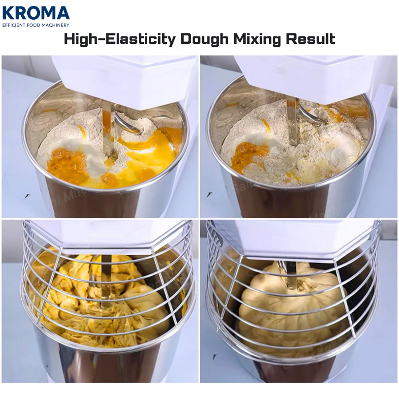 Commercial Spiral Dough Mixer Machine Stainless Steel Dough Kneader with Dual Speed & Timer for Bread, Pizza and Bakery Dough