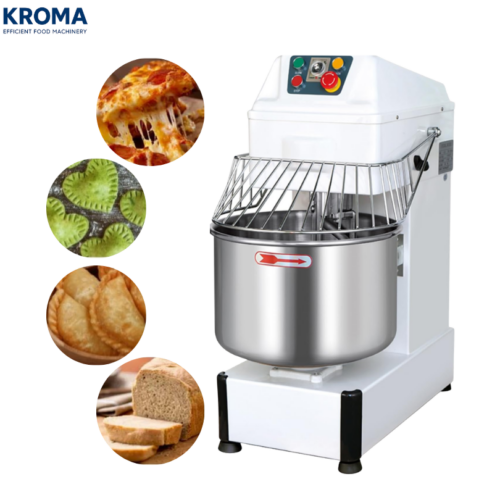 Commercial Spiral Dough Mixer Machine Stainless Steel Dough Kneader with Dual Speed & Timer for Bread, Pizza and Bakery Dough